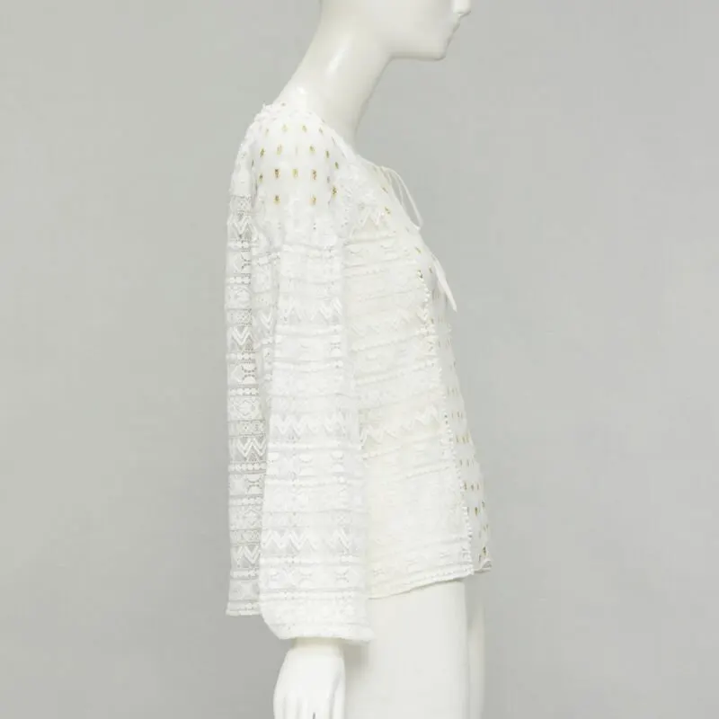 Temperley London Crochet Lace Top White Viscose Never worn - Model View