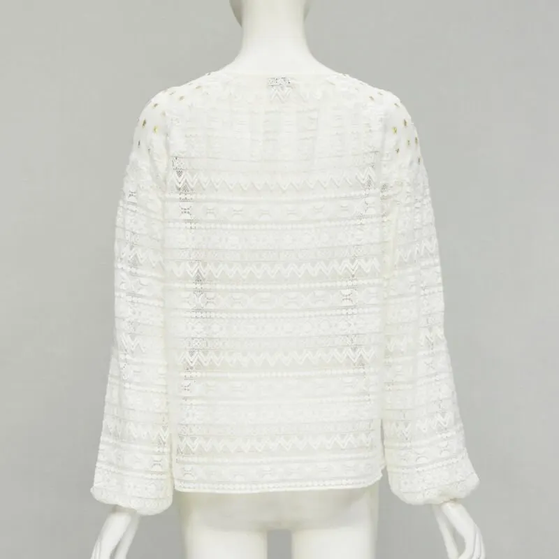 Temperley London Crochet Lace Top White Viscose Never worn - Box View