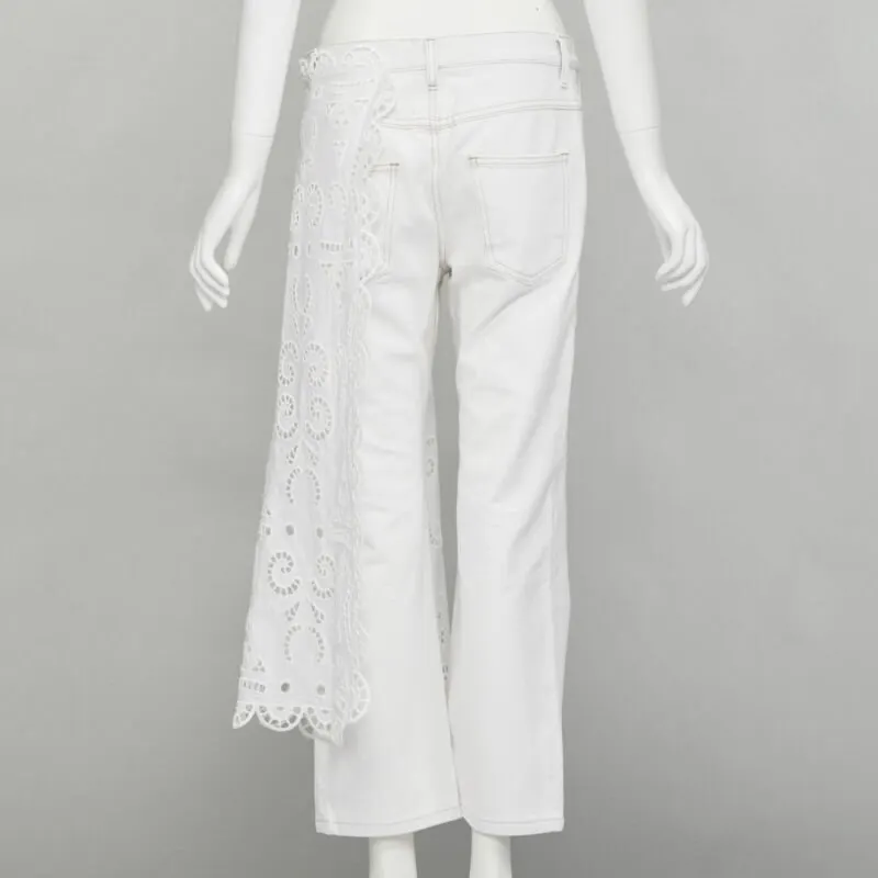 Monse White Draped Straight Jeans White Cotton Very good - Box View