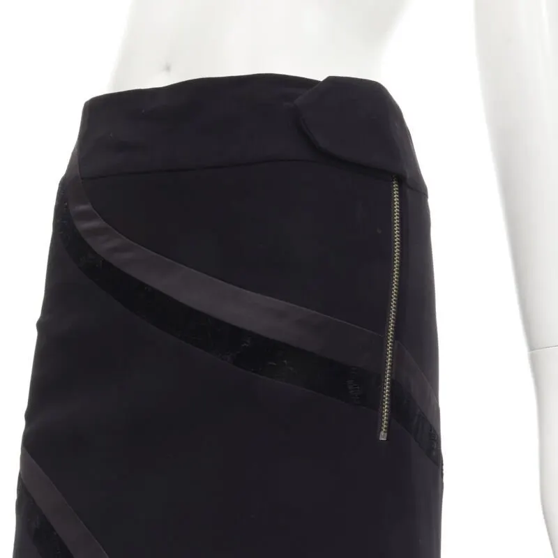 Rhie Velvet Spiral Skirt Black Viscose Never worn - Back View