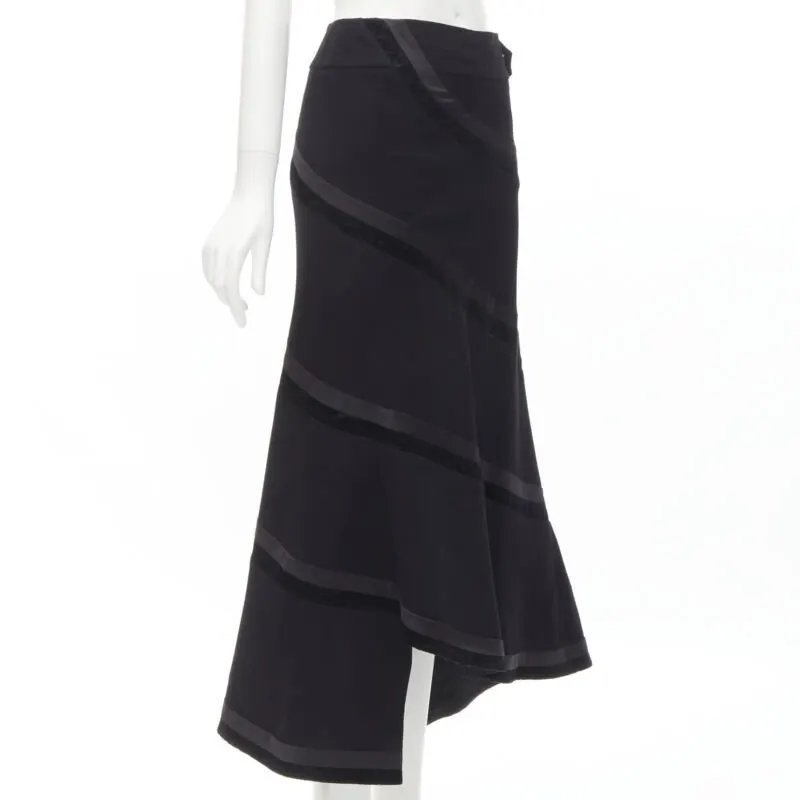 Rhie Velvet Spiral Skirt Black Viscose Never worn - Inside View