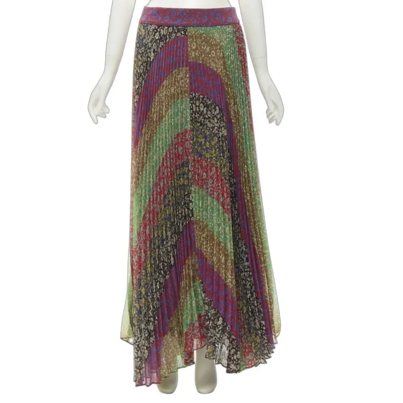 Alice & Olivia Paisley Pleated Skirt MultiColor Polyester Never worn, with tag - Front View