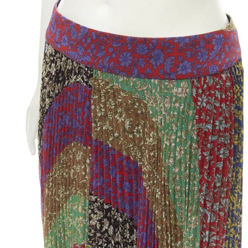 Alice & Olivia Paisley Pleated Skirt MultiColor Polyester Never worn, with tag - Back View