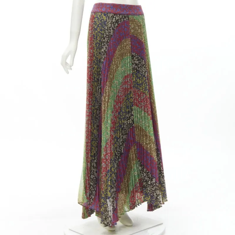 Alice & Olivia Paisley Pleated Skirt MultiColor Polyester Never worn, with tag - Inside View