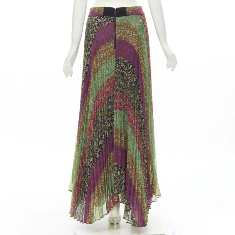 Alice & Olivia Paisley Pleated Skirt MultiColor Polyester Never worn, with tag - Box View