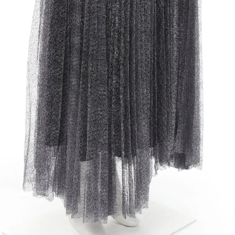Alice & Olivia Silver Asymmetric Skirt Silver Polyamide Never worn - Back View