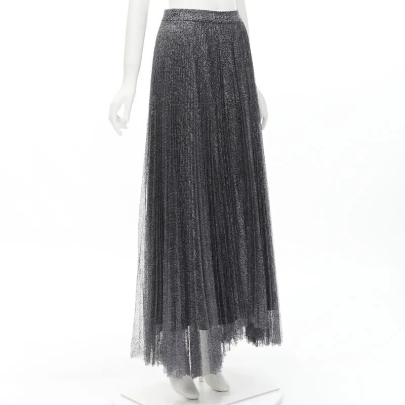 Alice & Olivia Silver Asymmetric Skirt Silver Polyamide Never worn - Inside View