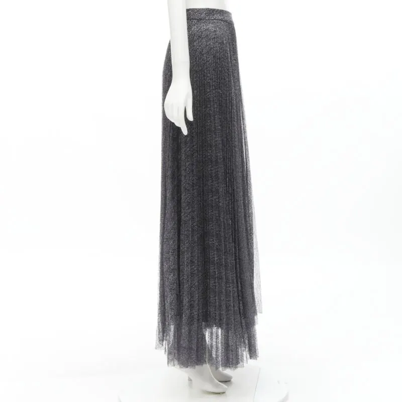 Alice & Olivia Silver Asymmetric Skirt Silver Polyamide Never worn - Model View
