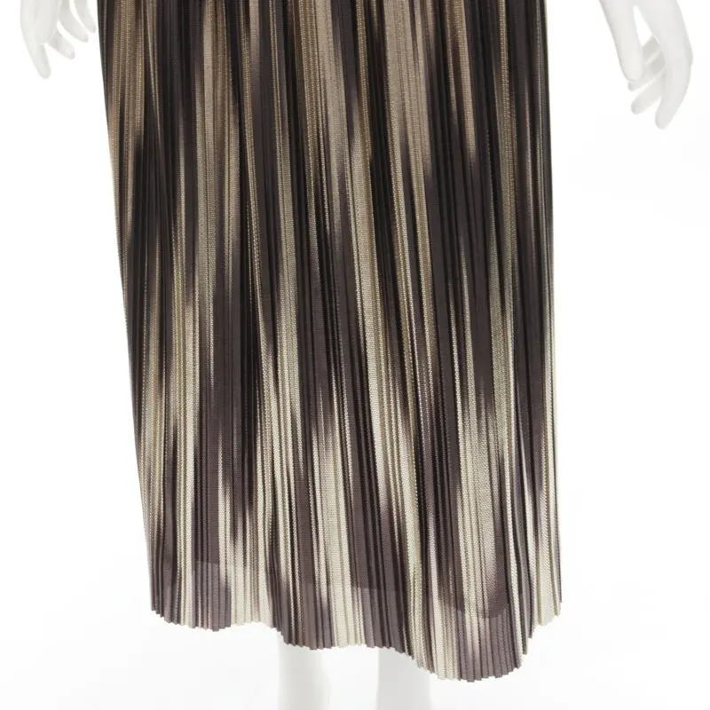 Alice & Olivia Gold Plisse Skirt Gold Polyester Never worn - Back View