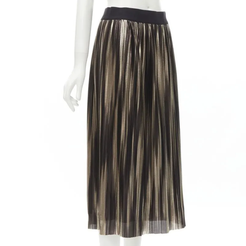 Alice & Olivia Gold Plisse Skirt Gold Polyester Never worn - Inside View