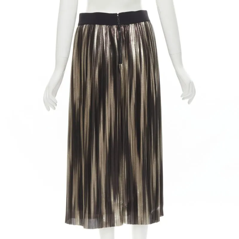 Alice & Olivia Gold Plisse Skirt Gold Polyester Never worn - Box View