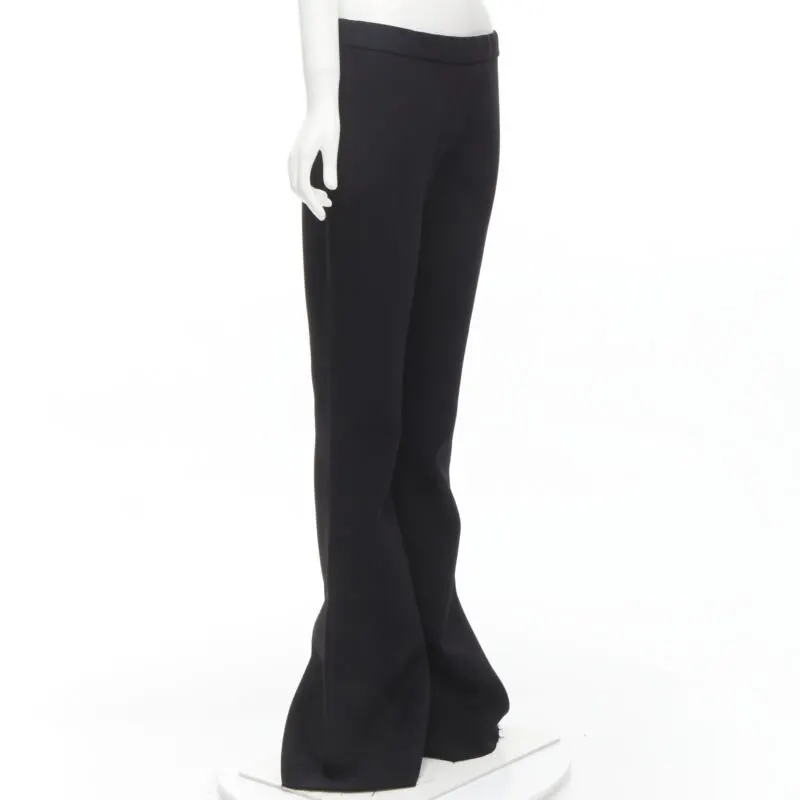 Gauchere Wide Flared Trousers Black Wool Never worn, with tag - Inside View