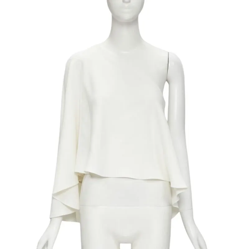 Roland Mouret Draped Cascade Top White Viscose Very good - Front View