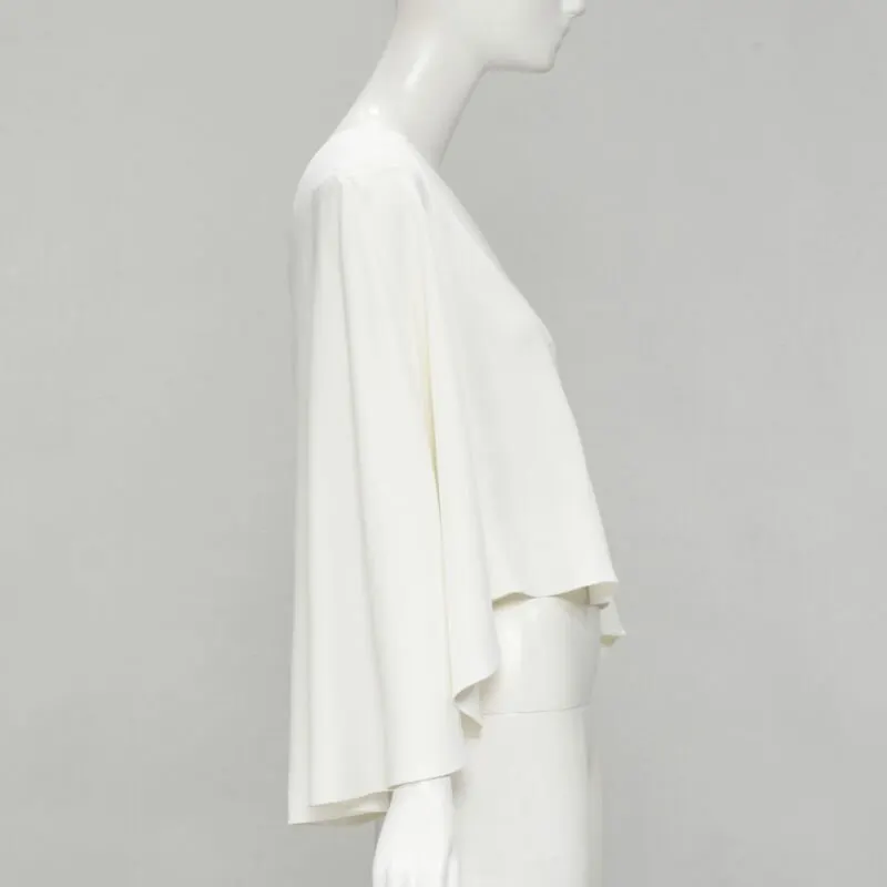 Roland Mouret Draped Cascade Top White Viscose Very good - Model View