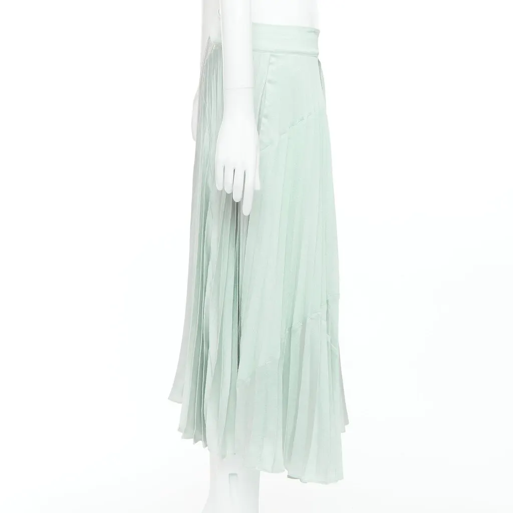 Vince Fabric Panel Skirt Green Polyester Good - Model View