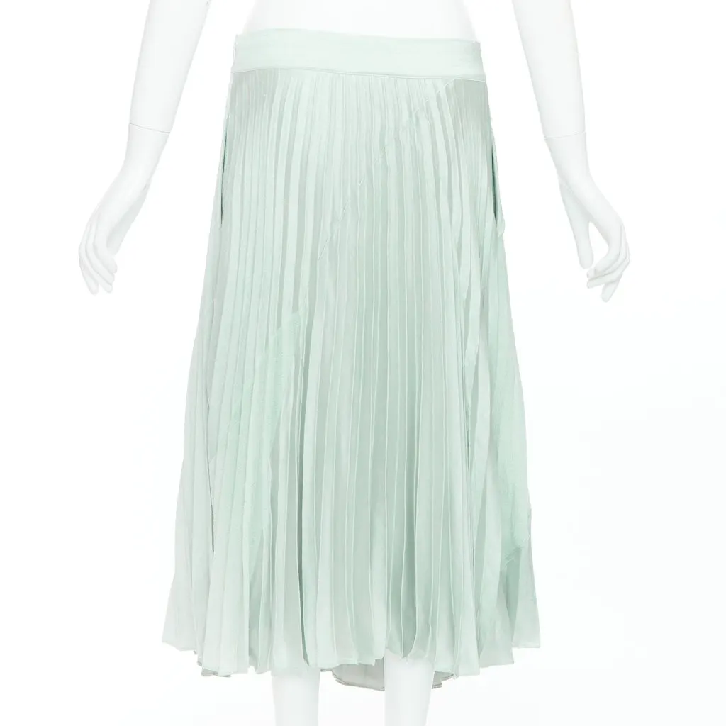 Vince Fabric Panel Skirt Green Polyester Good - Box View