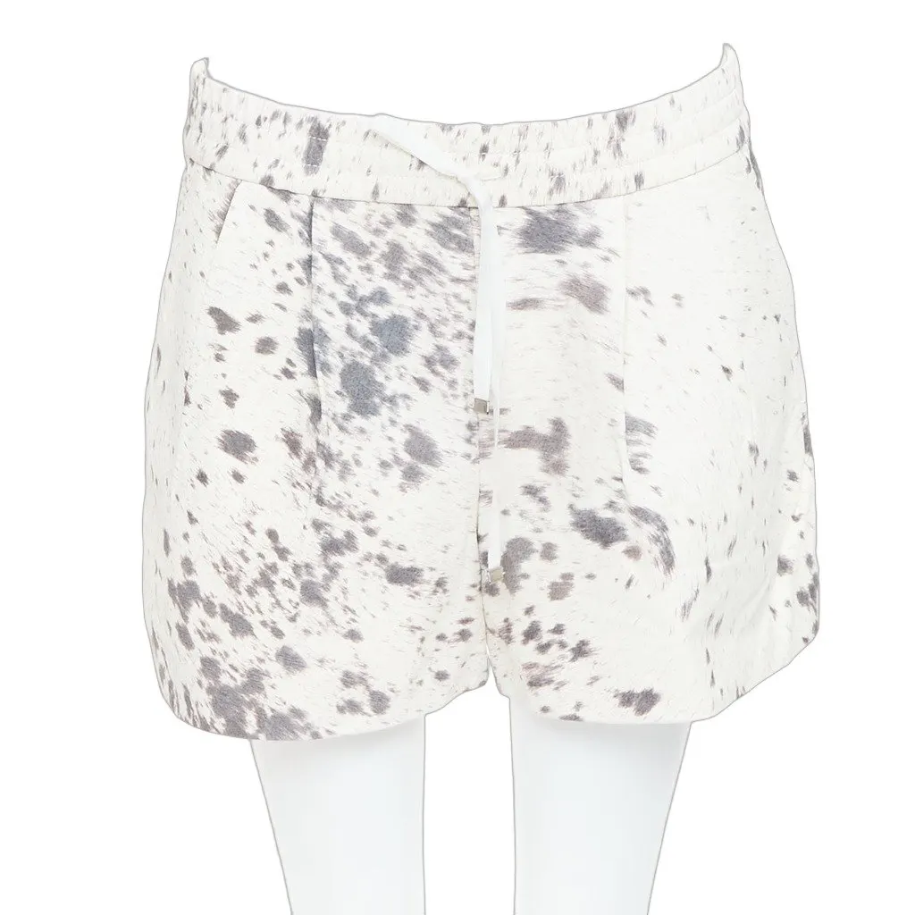 3.1 Phillip Lim Cow Print Shorts Ecru Leather Very good - Front View