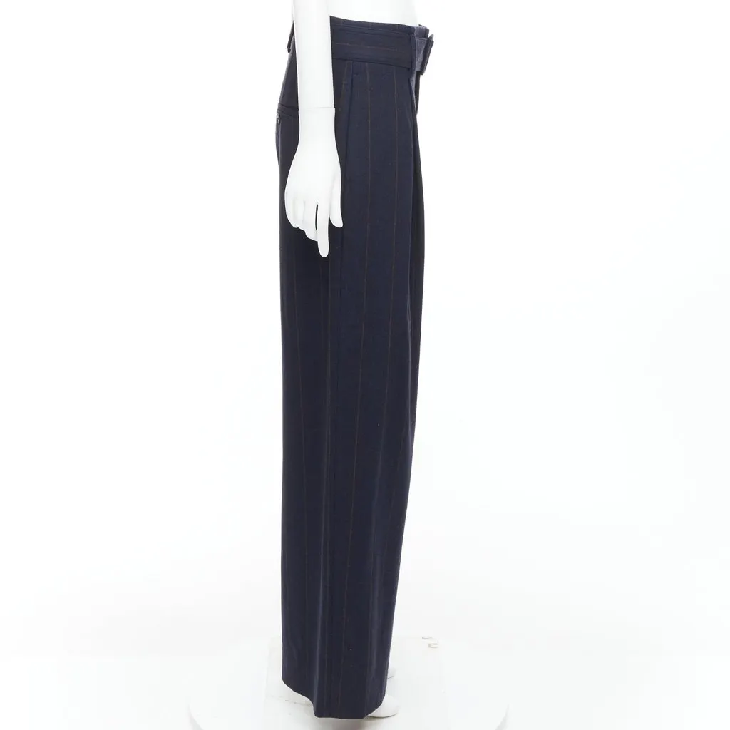 Vince Pinstripe Wide Pants Navy Wool Very good - Model View