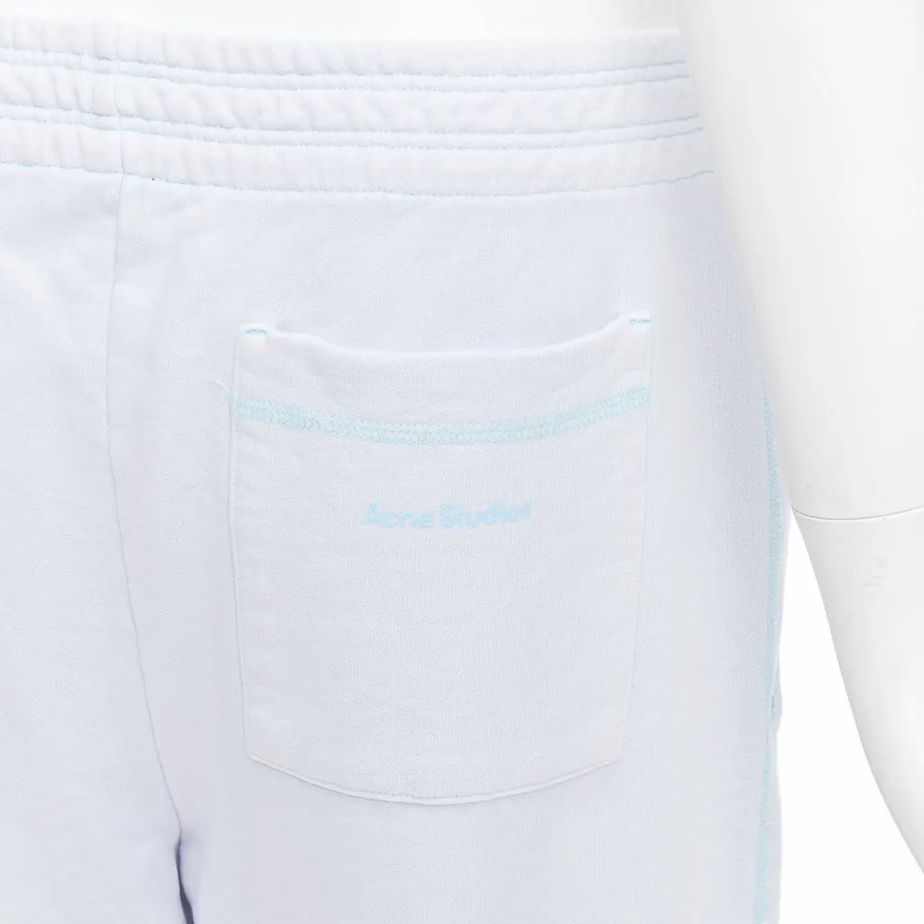 Acne Studios Contrast Stitch Pants Blue Cotton Very good - Back View