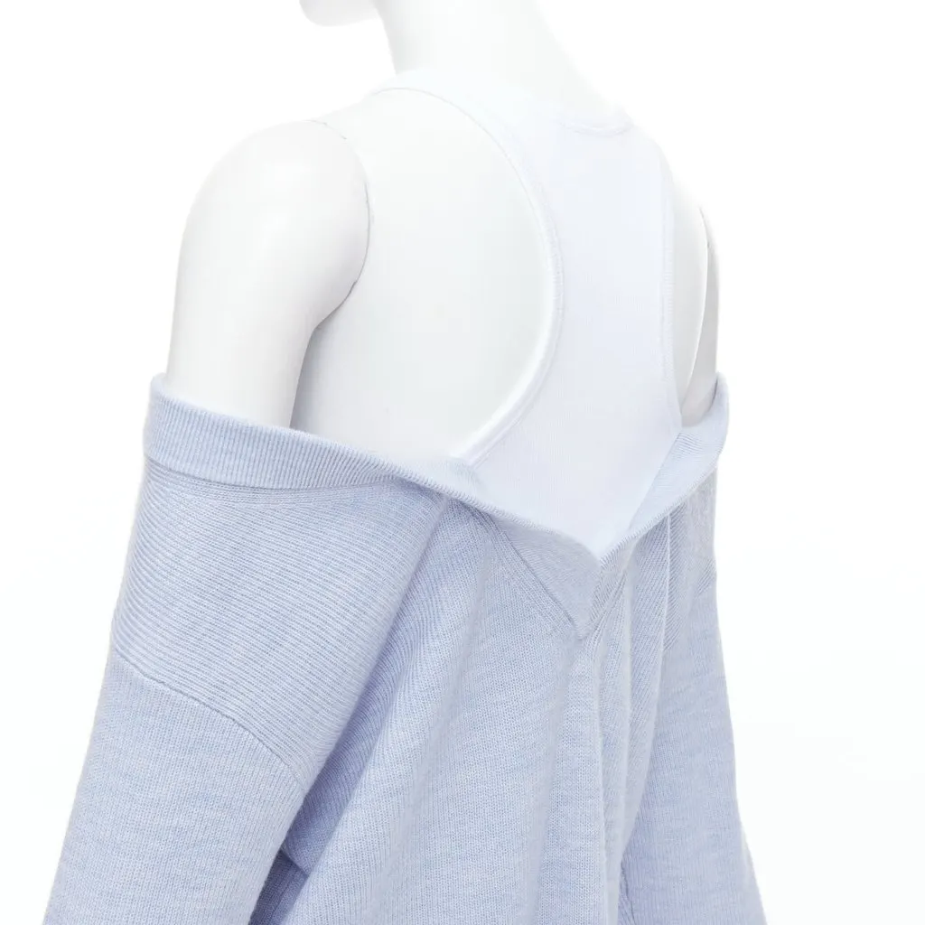 Alexander Wang Contrast Sweater Dress Blue Wool Very good - Back View