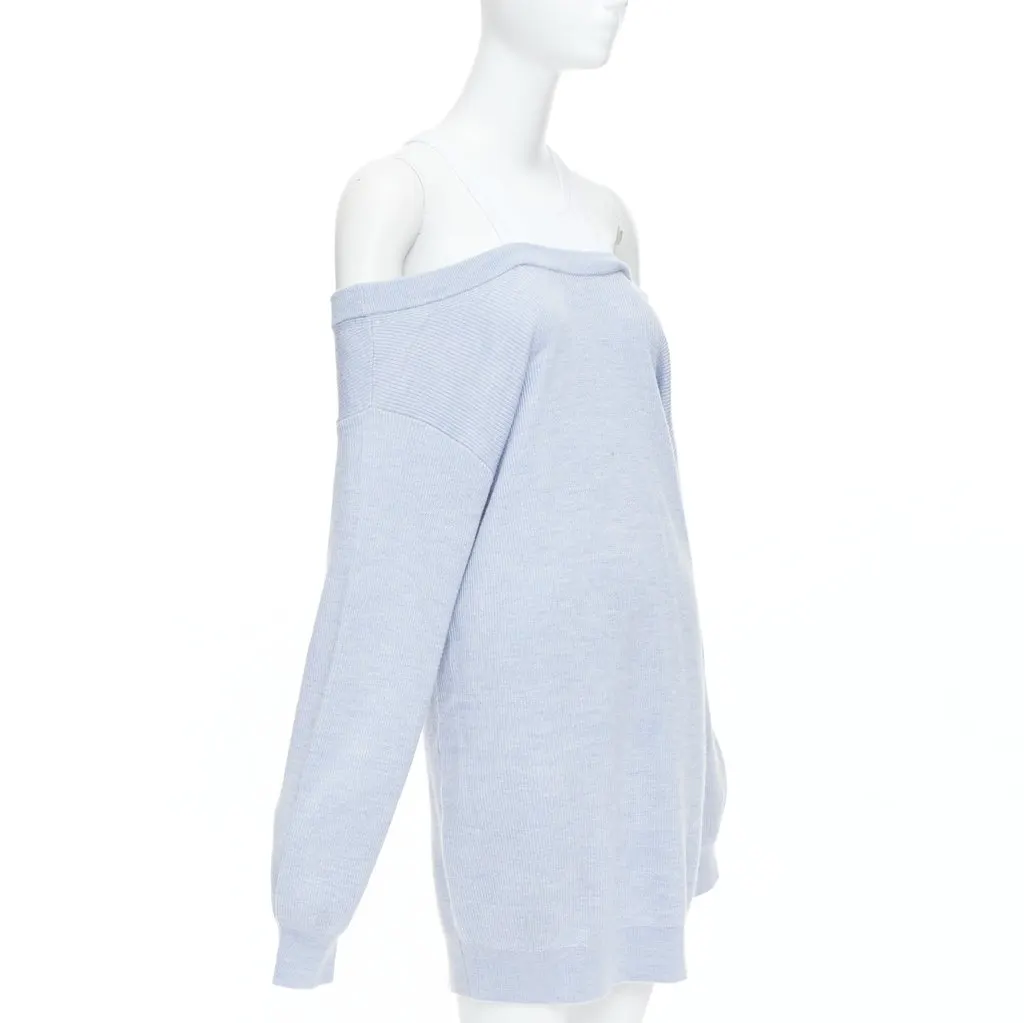 Alexander Wang Contrast Sweater Dress Blue Wool Very good - Inside View