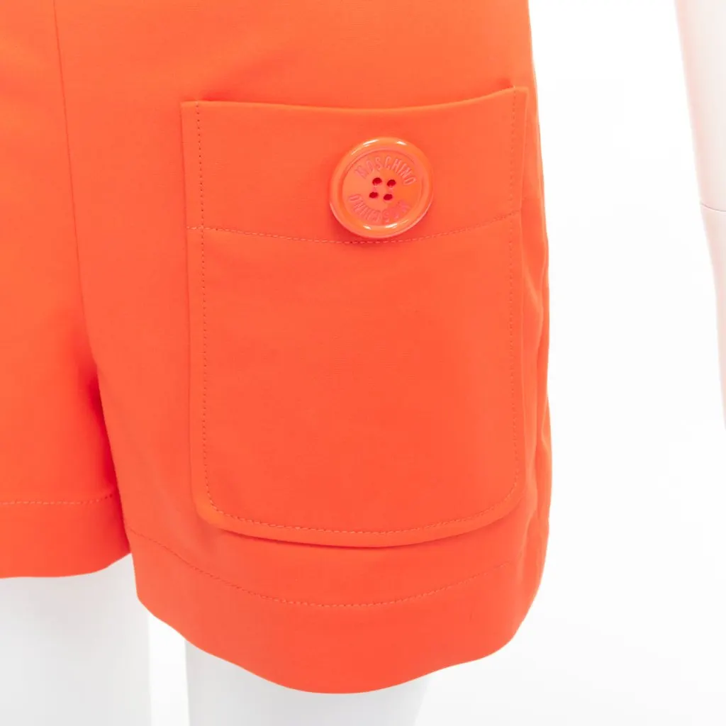 Moschino Orange Button Shorts Orange Polyamide Very good - Back View