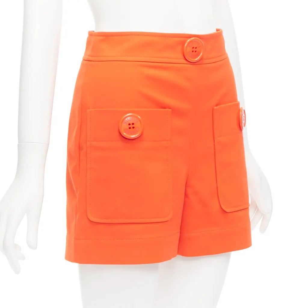 Moschino Orange Button Shorts Orange Polyamide Very good - Inside View