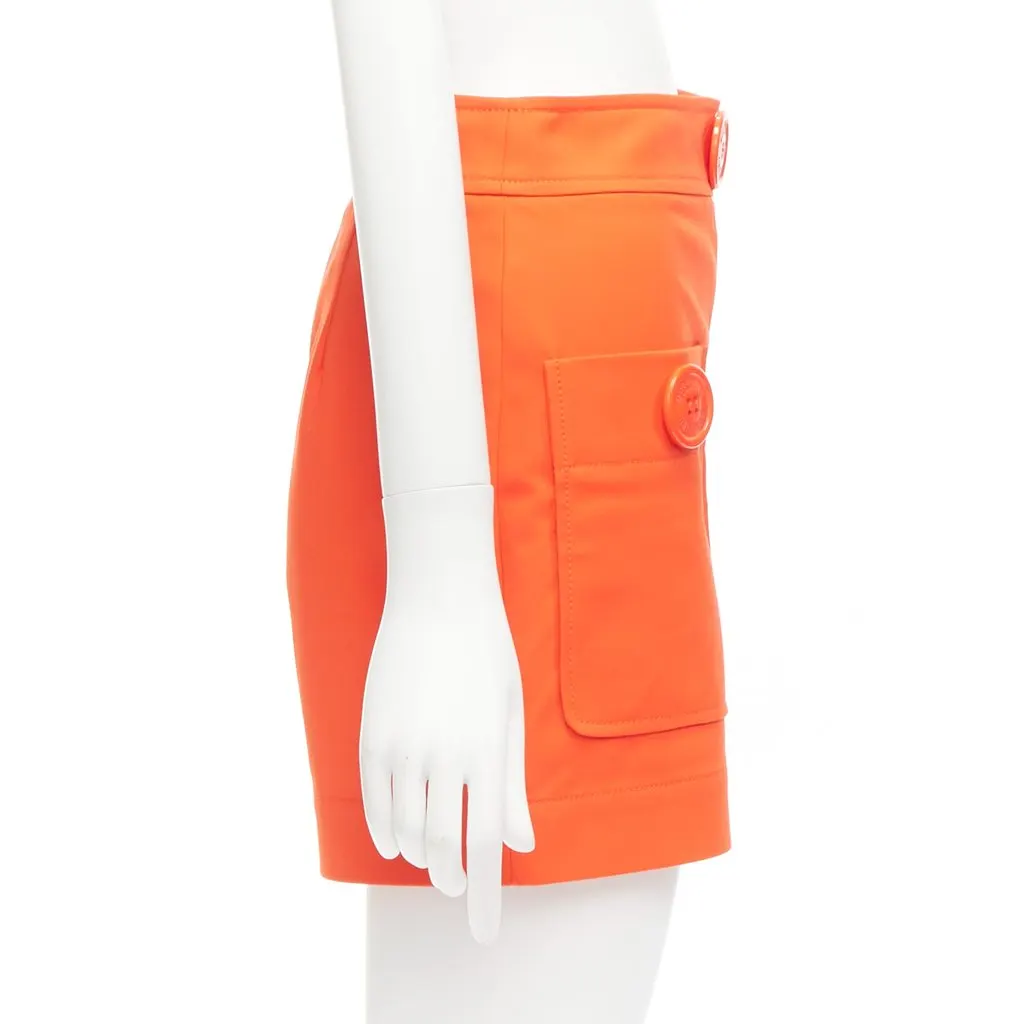 Moschino Orange Button Shorts Orange Polyamide Very good - Model View