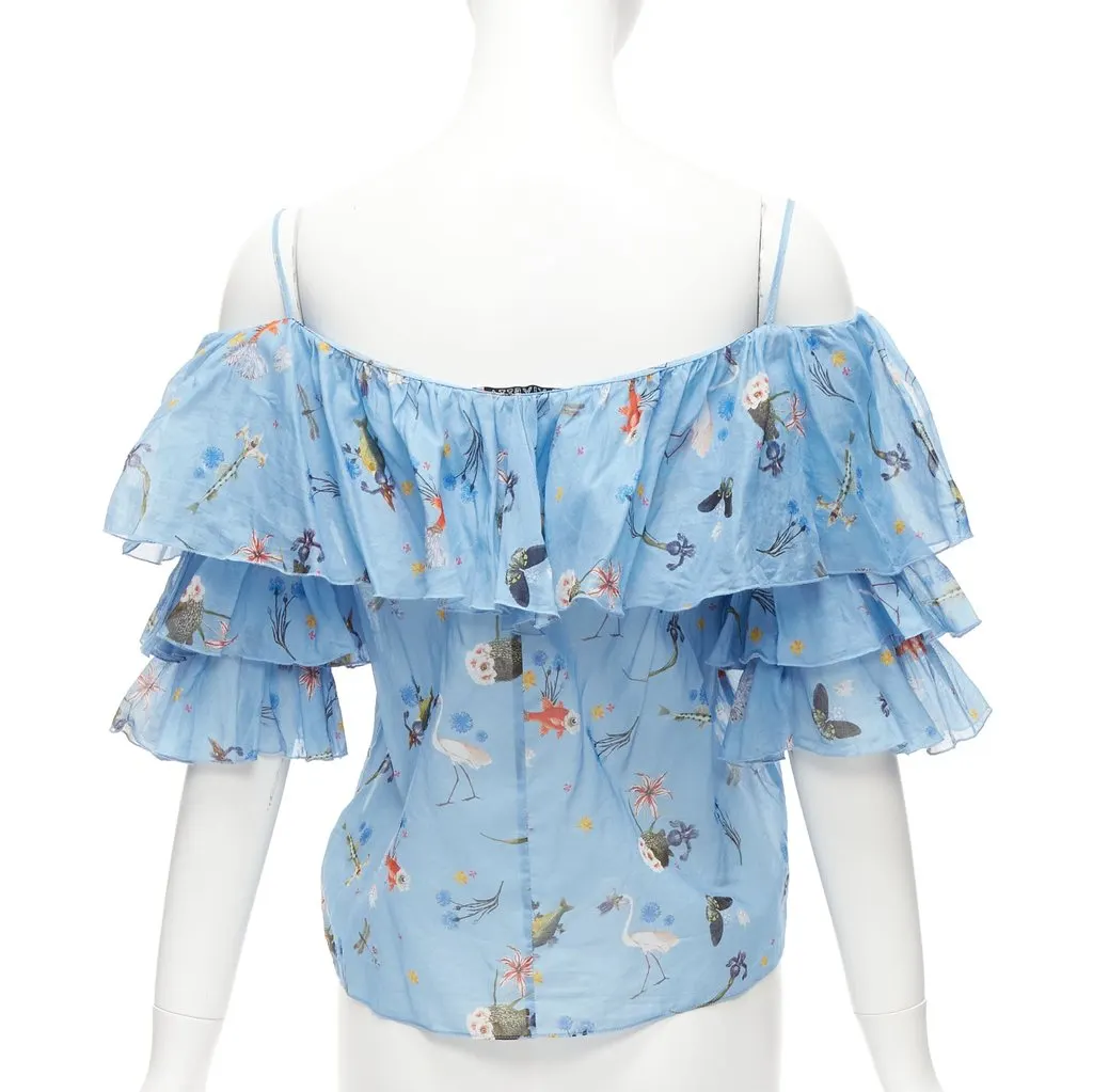 Vivetta Floral Bell Top Blue Cotton Never worn - Box View