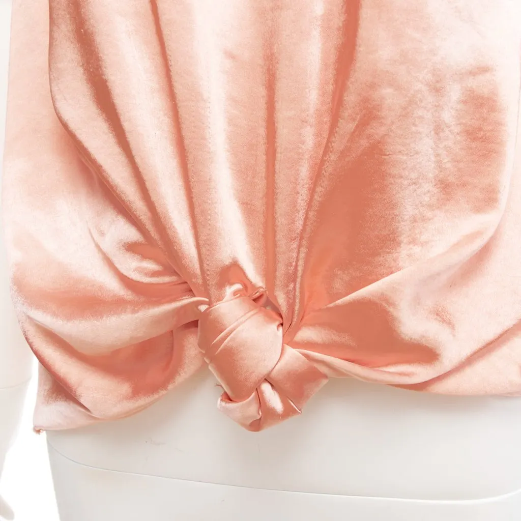 Rejina Pyo Satin Knot Top Pink Polyester Good - Back View