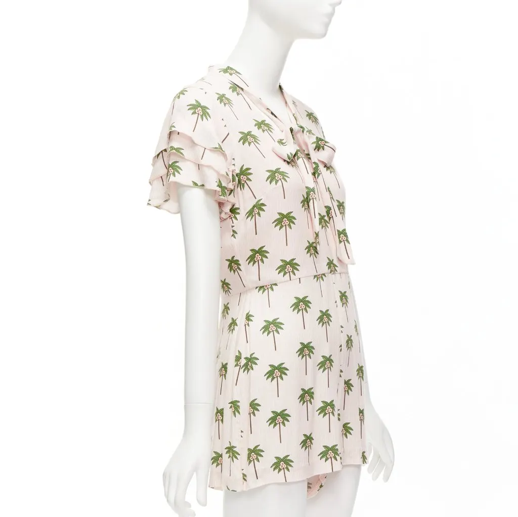 Alice & Olivia Palm Tree Romper Pink Viscose Very good - Inside View