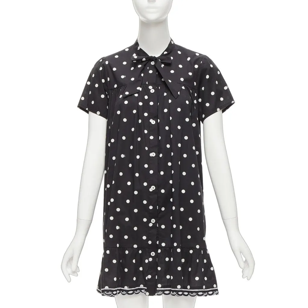 Vivetta Polka Dot Sundress Black Cotton Never worn - Front View