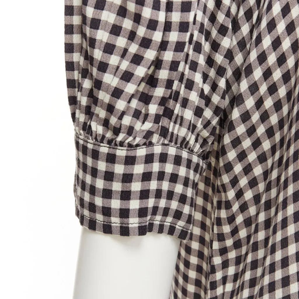 Ganni Checkerboard Knee Dress Black Viscose Never worn - Back View