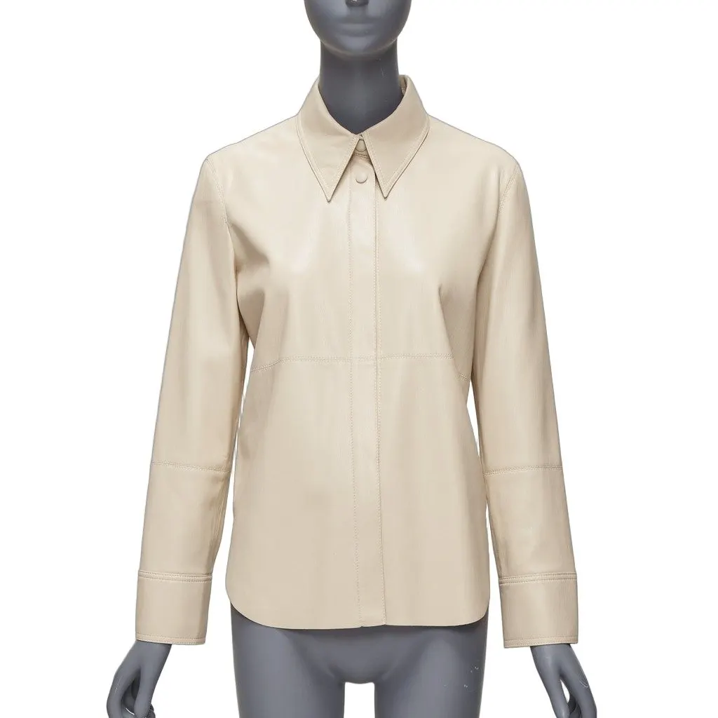 Nanushka Vegan Minimal Shirt Beige Never worn - Front View