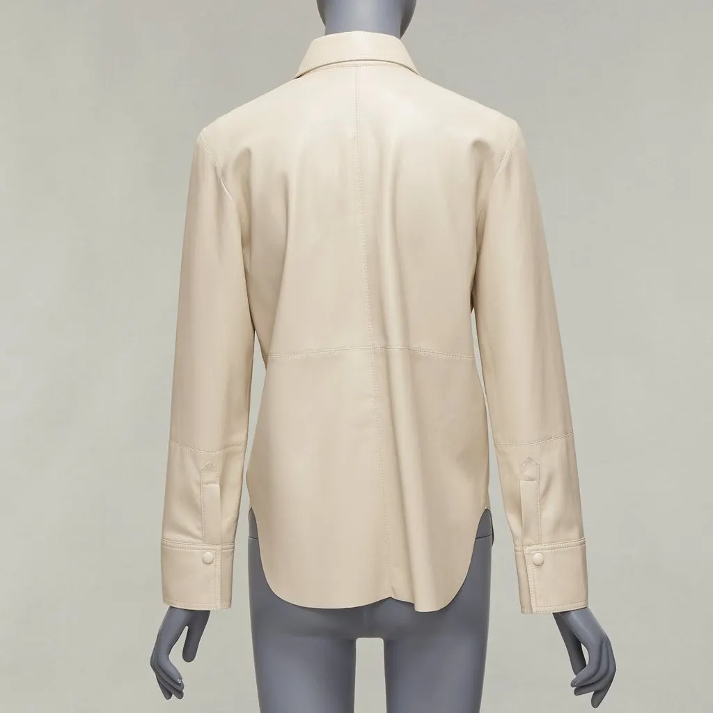 Nanushka Vegan Minimal Shirt Beige Never worn - Box View