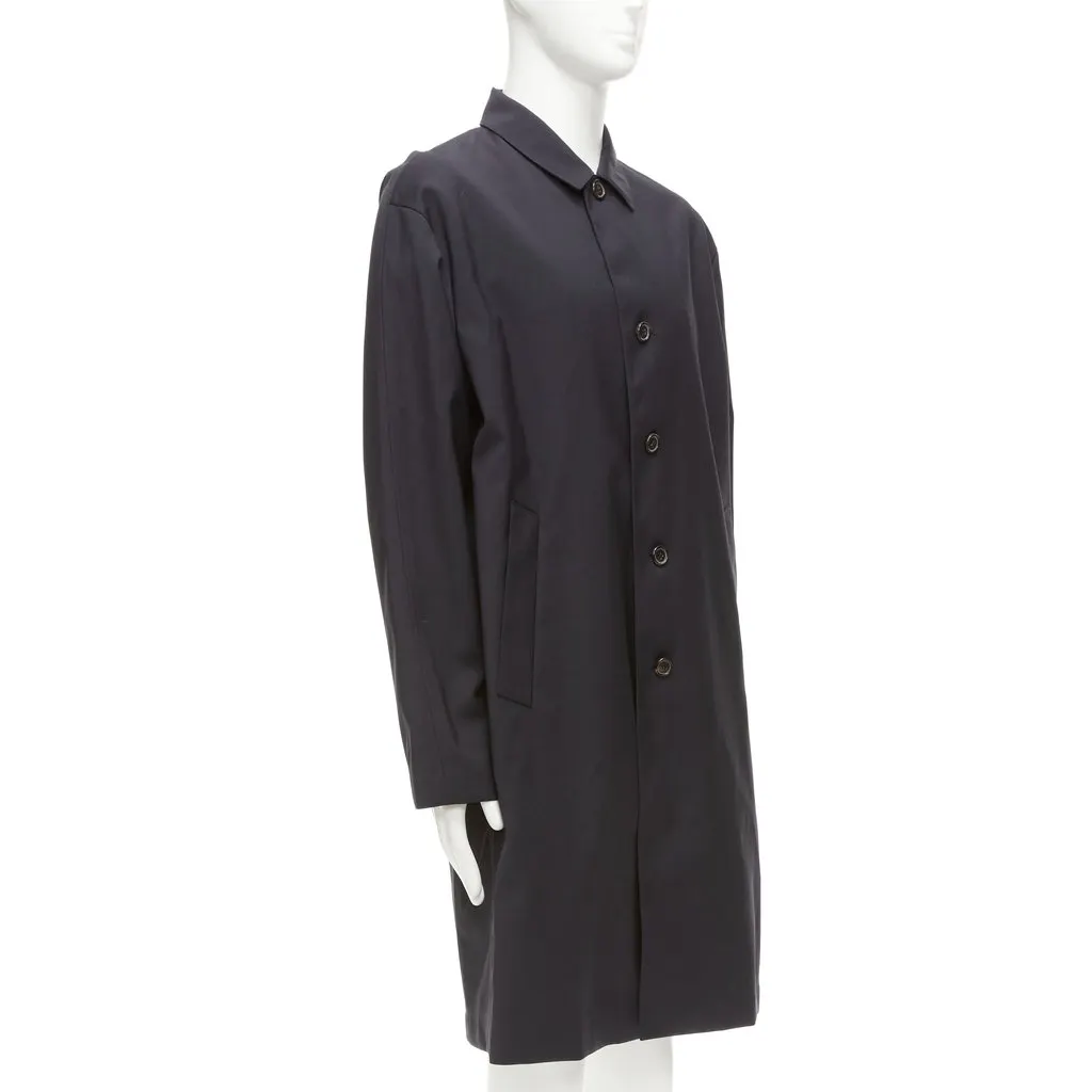 Solid Homme Black Minimal Rain Coat Black Wool Never worn - Model View