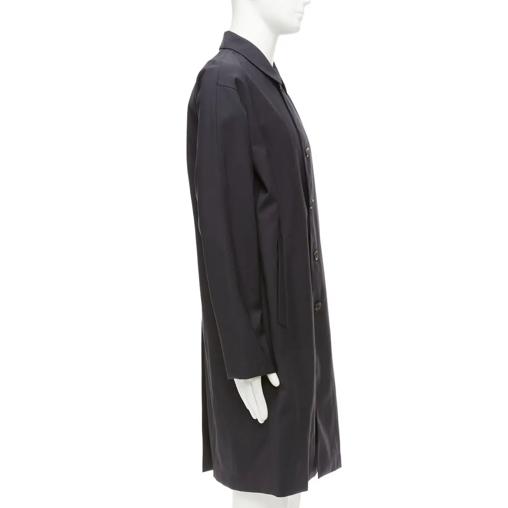 Solid Homme Black Minimal Rain Coat Black Wool Never worn - Box View
