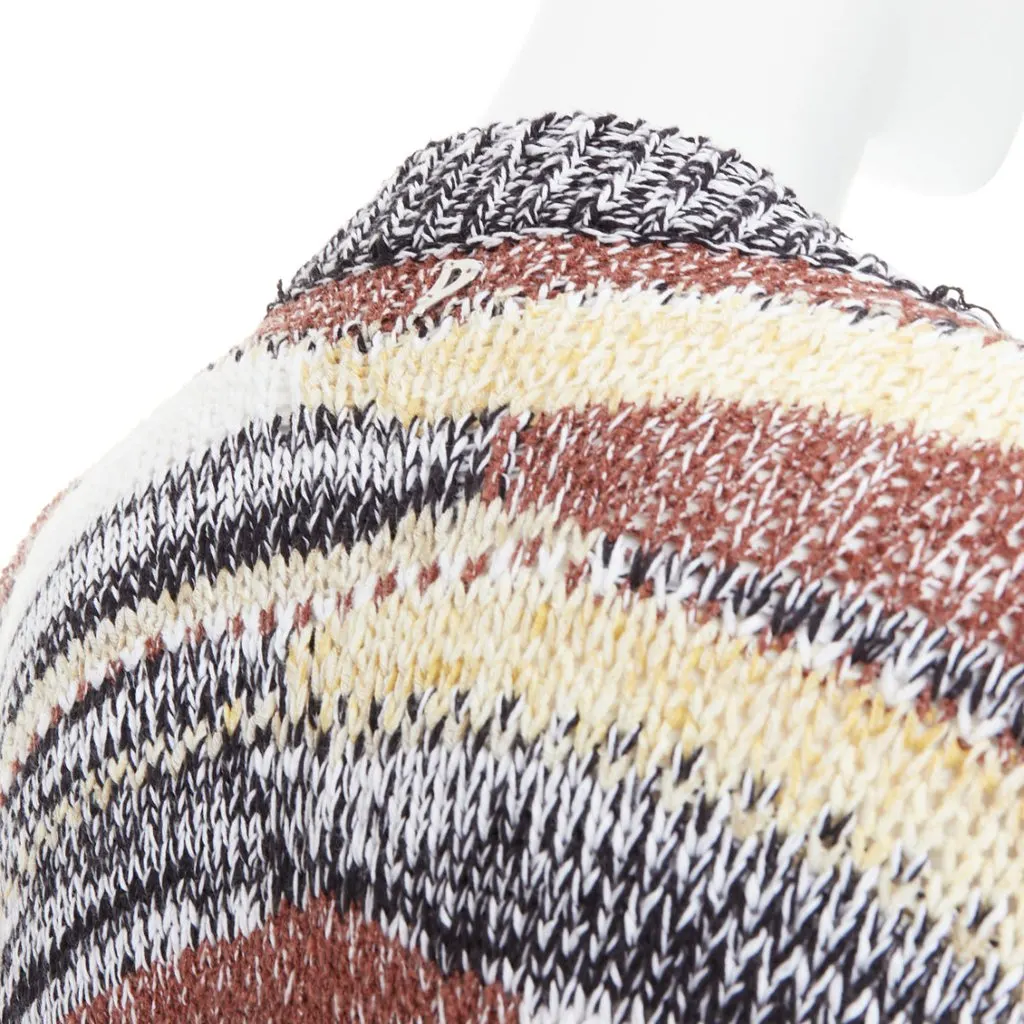 Dondup Fringe Trim Cardigan Brown Cotton Good - Back View