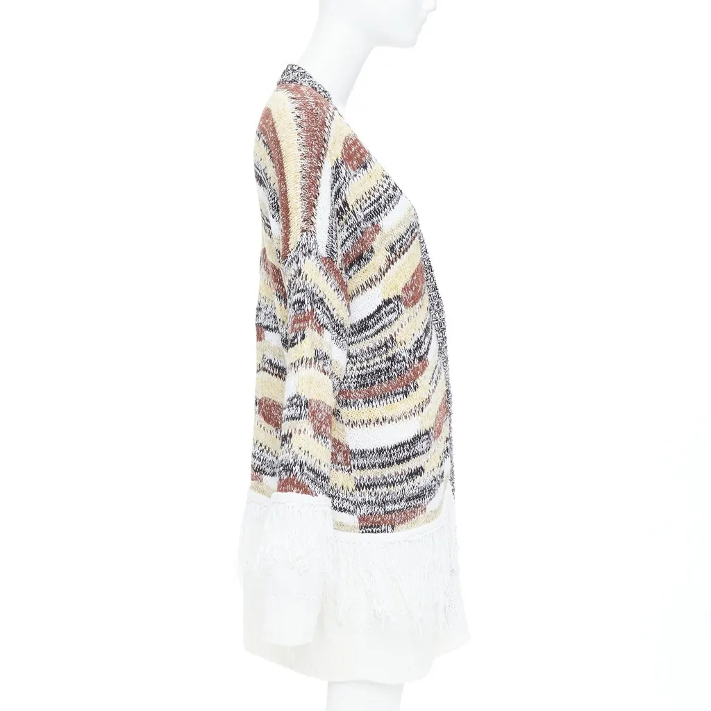 Dondup Fringe Trim Cardigan Brown Cotton Good - Box View