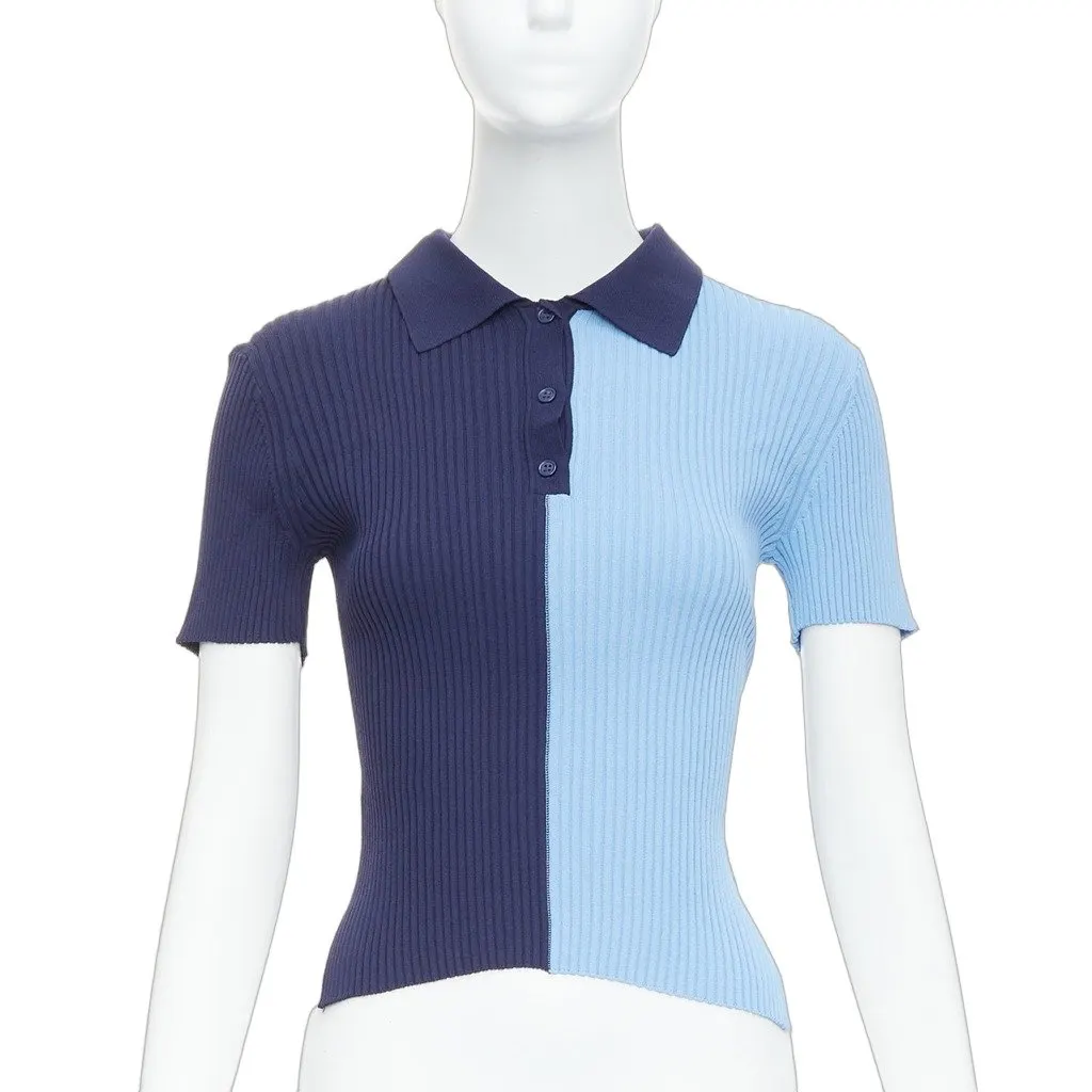 Staud Ribbed بولو قميص توب