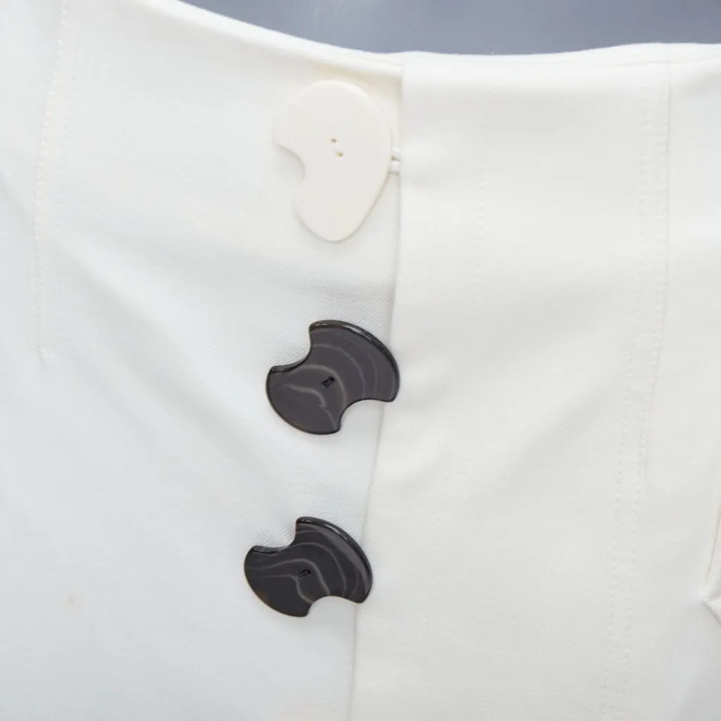 Tibi Darted Pencil Skirt White Polyester Good - Back View