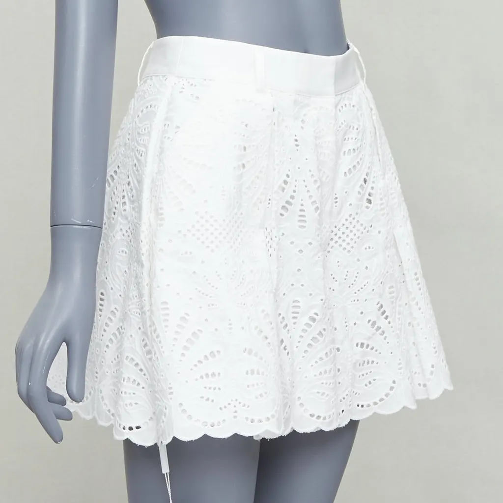 Self-Portrait Floral Anglais Shorts White Cotton Never worn, with tag - Inside View