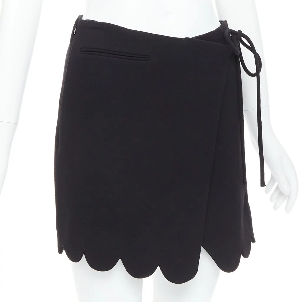 Mach & Mach Bow Wrap Skirt Black Wool Very good - Inside View