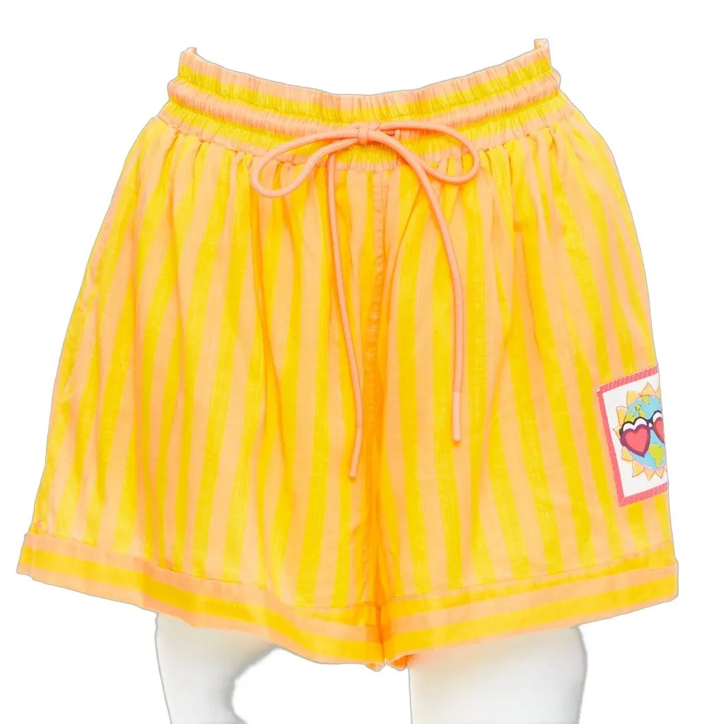 Zimmermann Striped Boxer Shorts Yellow Cotton Never worn - Front View