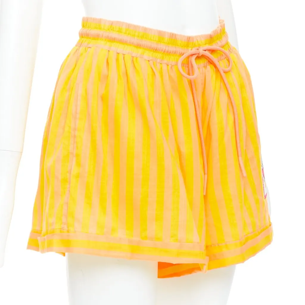Zimmermann Striped Boxer Shorts Yellow Cotton Never worn - Inside View