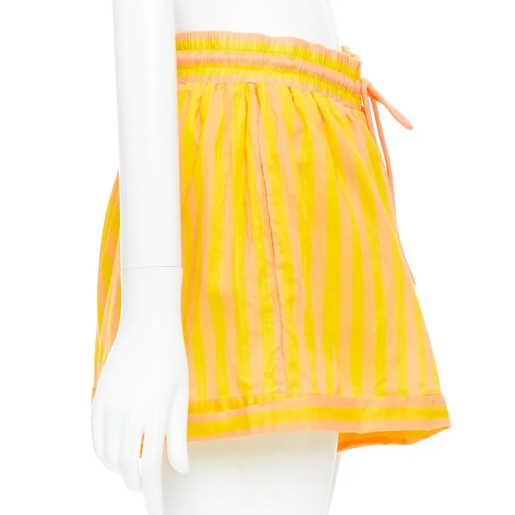 Zimmermann Striped Boxer Shorts Yellow Cotton Never worn - Model View