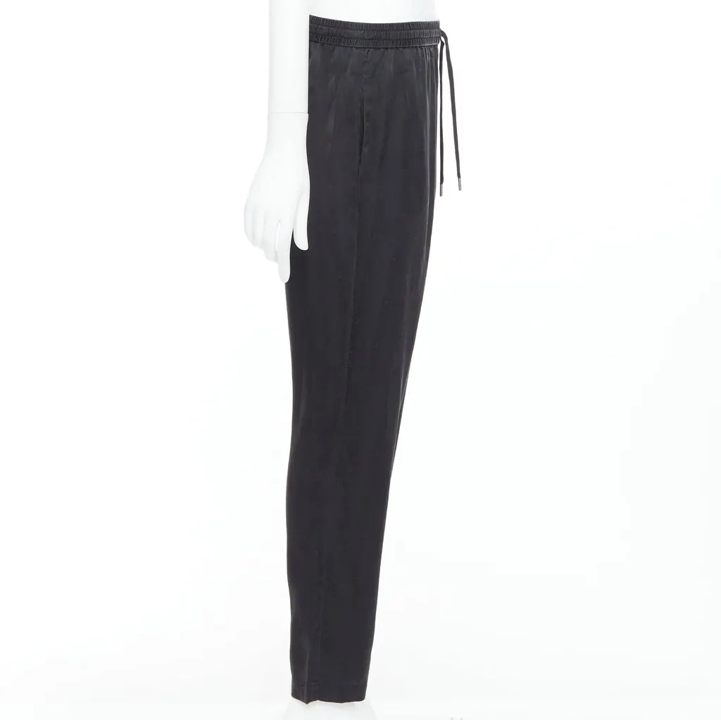 T by Alexander Wang Logo Pajama Pants Black Silk Good - Model View