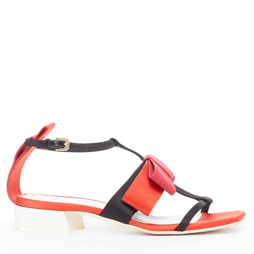 Lanvin Bow-embellished Red Silk Good - Front View