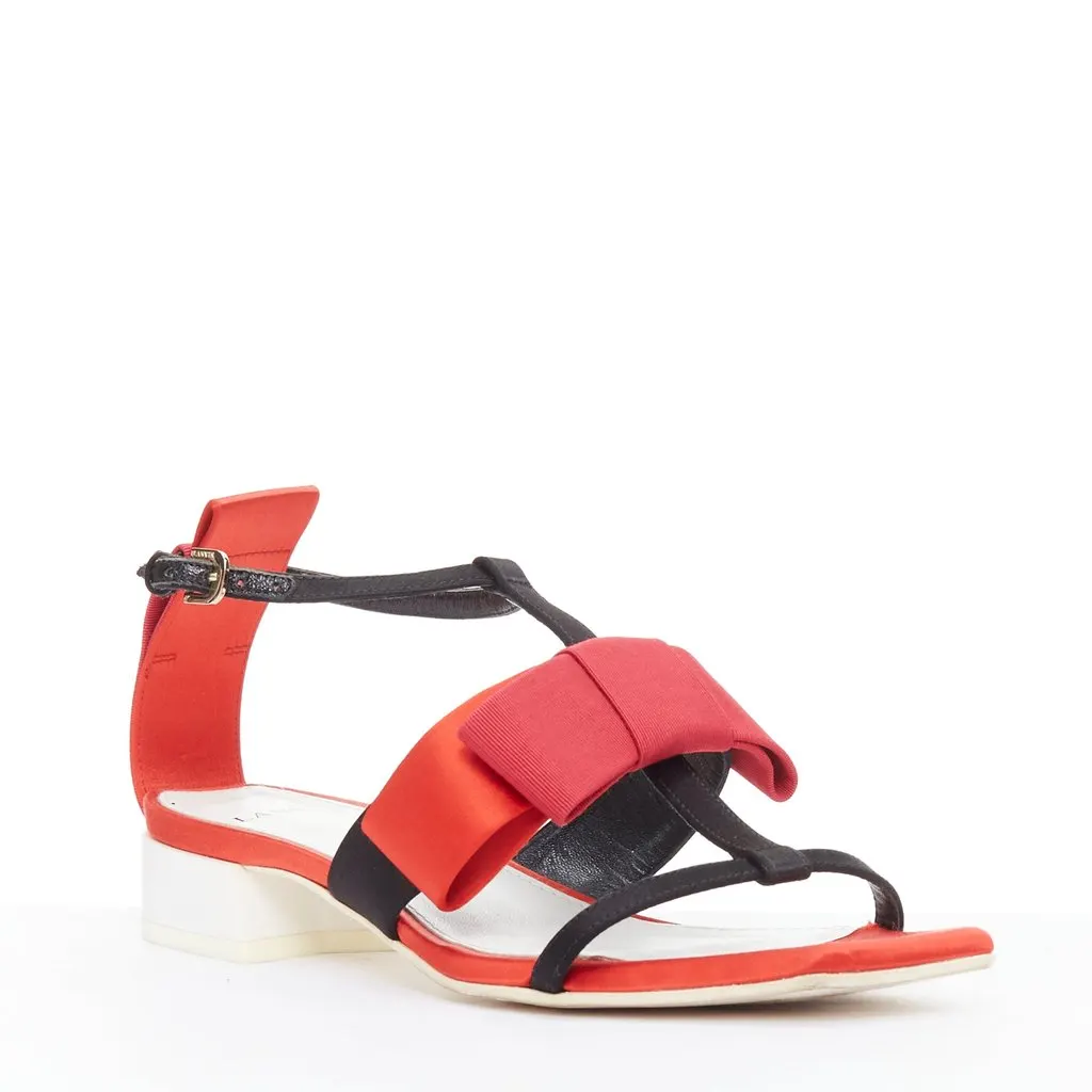Lanvin Bow-embellished Red Silk Good - Back View