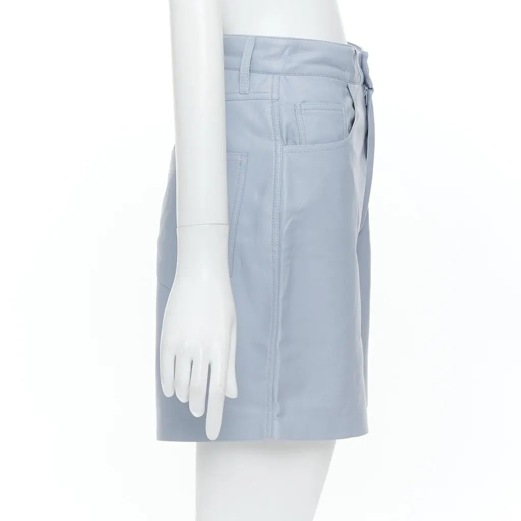 Nanushka Vegan Leather Shorts Blue Very good - Model View